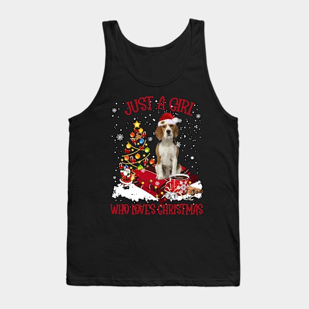 Beagle Just A Girl Who Loves Christmas Tank Top by Los Draws